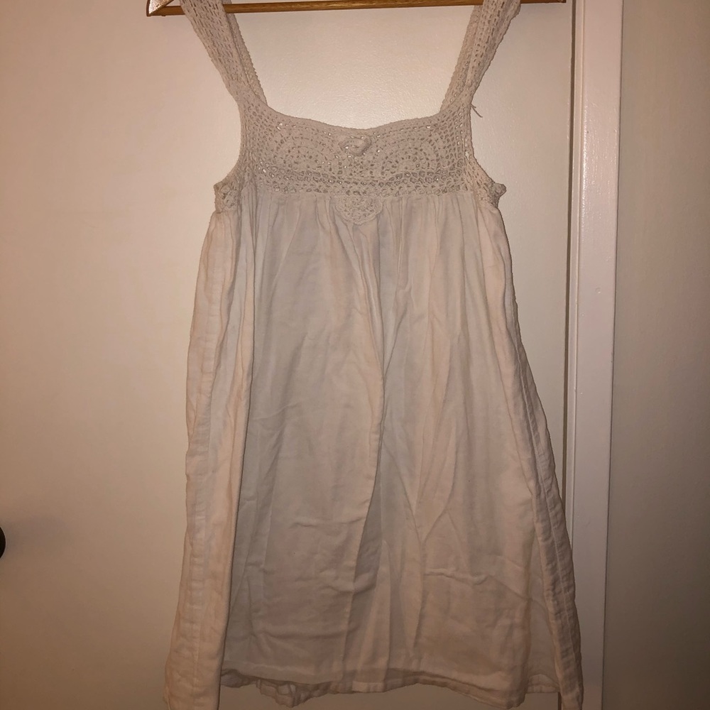 White Crochet Mini Dress